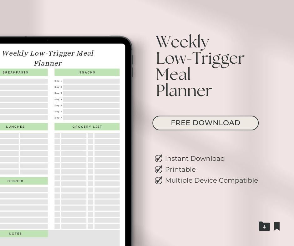 weekly low trigger meal planner 